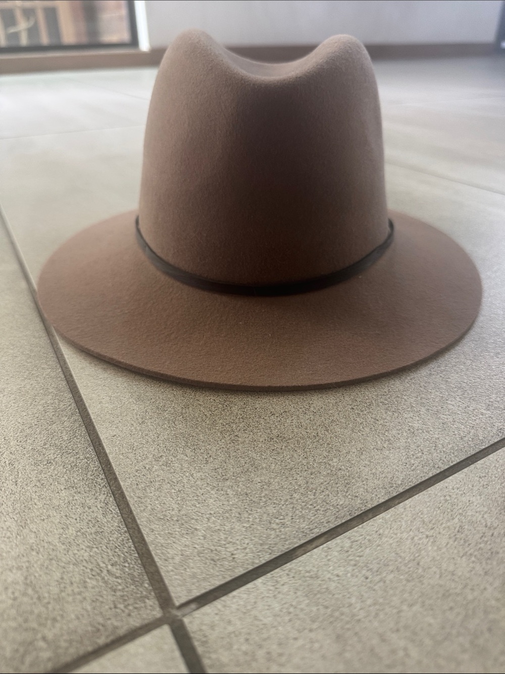 Janessa Leone Brown Wool Fedora Hat